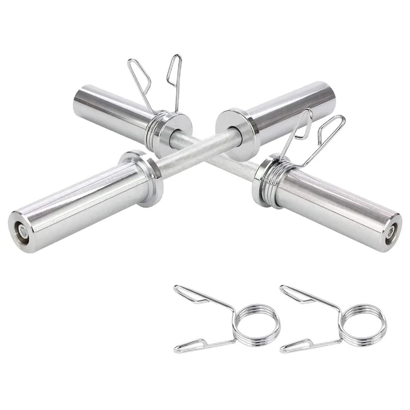 Pair of Short Dumbbells 50 cm No. 2 Dumbbell Barbell Bars with Spring Fasteners Set Bodybuilding Home Gym Diameter 50 mm - Image 1