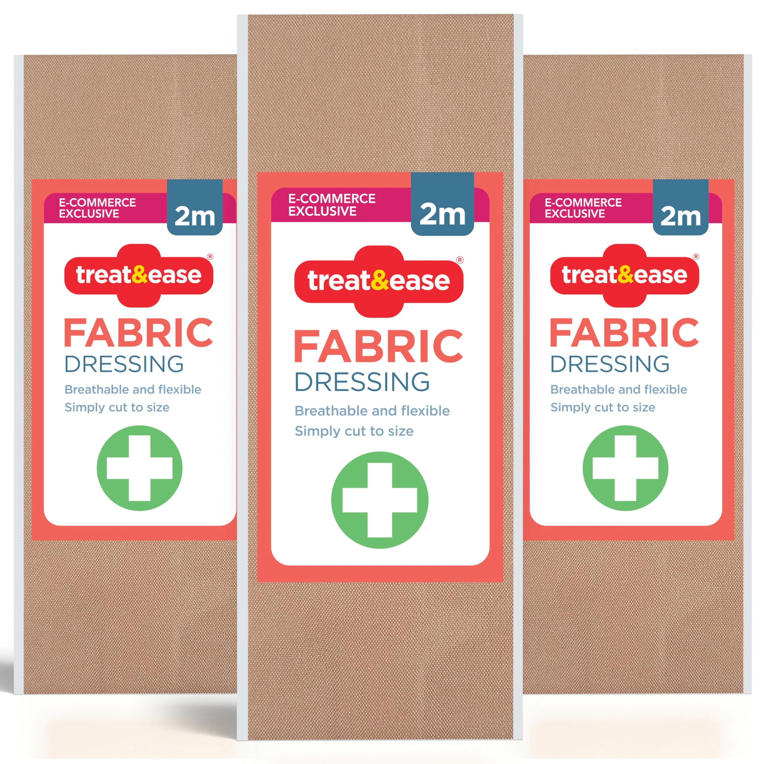 SOL Fabric Wound Dressing Strips 6m - Cut-to-Size Flexible Plasters for First Aid - Breathable, Strong Adhesive, Absorbent, Protects Wounds, Ideal for Joints, High Movement Areas, and Everyday Use