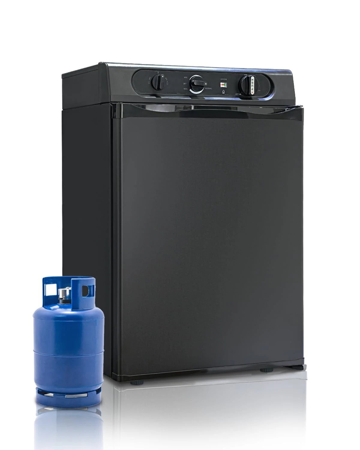 SMETA Gas 3-Way Camping Fridge 60L, 12V/240V/Gas Powered Campervan & Motorhome Fridge, Quiet, Black