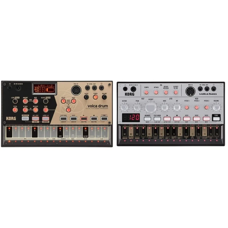 KORG volca drum Digital Percussion Synthesizer & volca Bass - Analogue Bass Machine Synthesizer