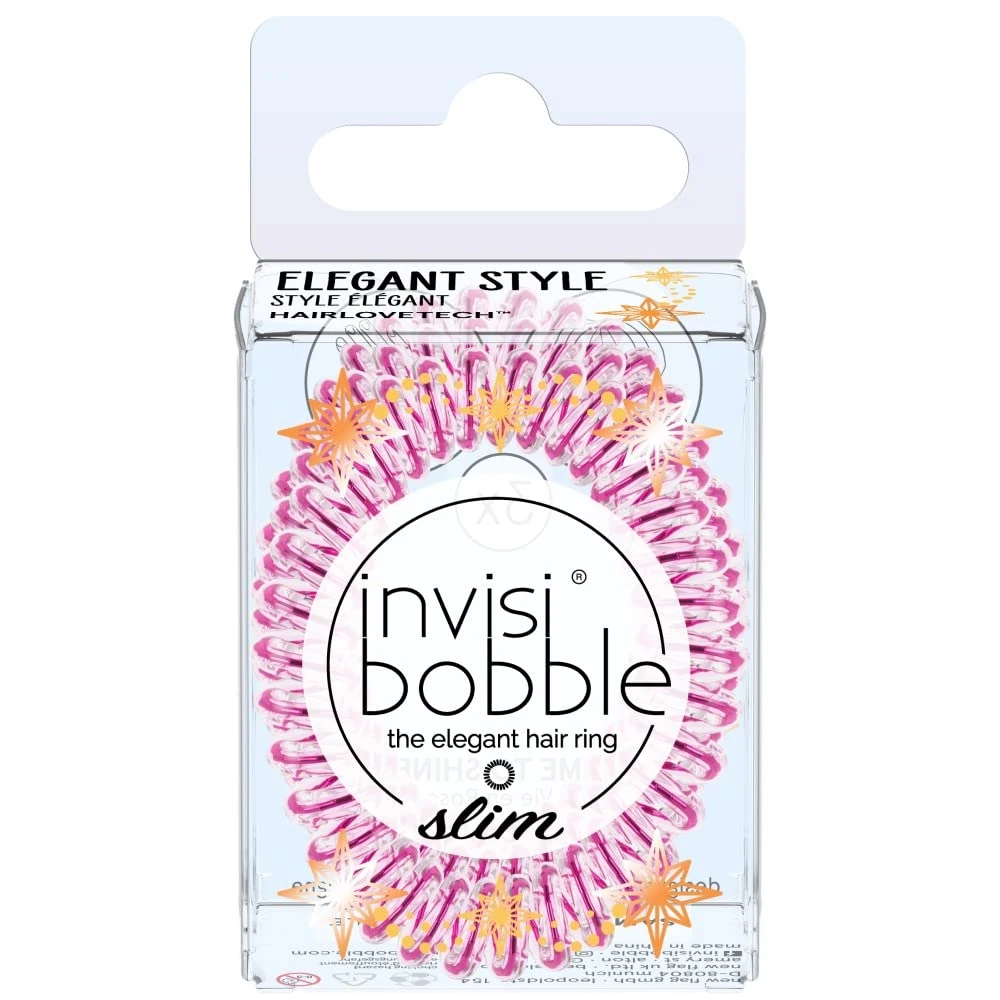 Invisibobble Slim Time To Shine La Vie En Rose Pack of 3 Xmas 2022