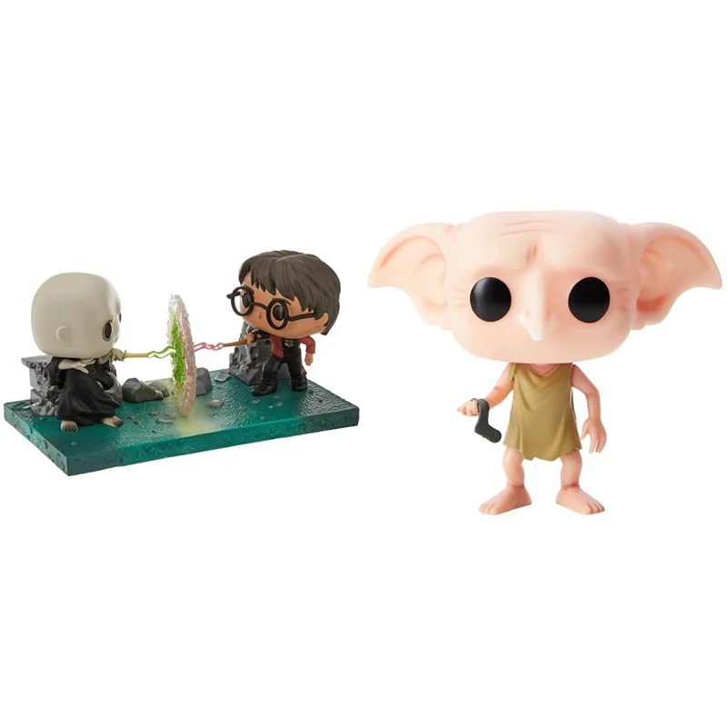 Funko 48070 POP Moment Potter-Harry VS Voldemort Collectible Toy, Multicolour & Pop 6561 Harry Potter Dobby Action Figure