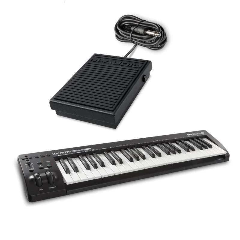 M-AUDIO Keystation 49 MK3 MIDI Controller Bundle with SP1 Sustain Pedal for Studio Recording, Music Production, Podcasting, Streaming