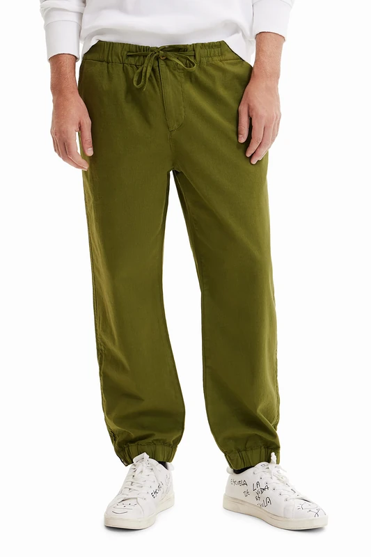 Desigual Men's Pant_Roy 4092 Khaki Casual, Green, 30