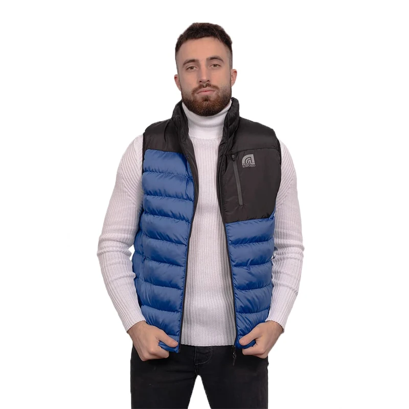 Just Emporio Men's Adult Sleeveless Puffer Jacket, Royal Blue/Black, S