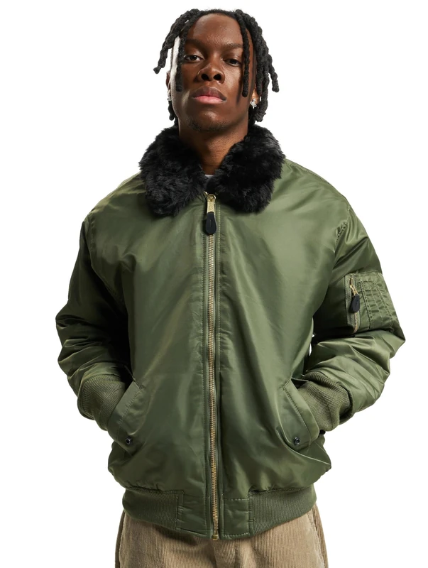 Brandit MA2 Fur Collar Jacket, color: olive, size: 5XL
