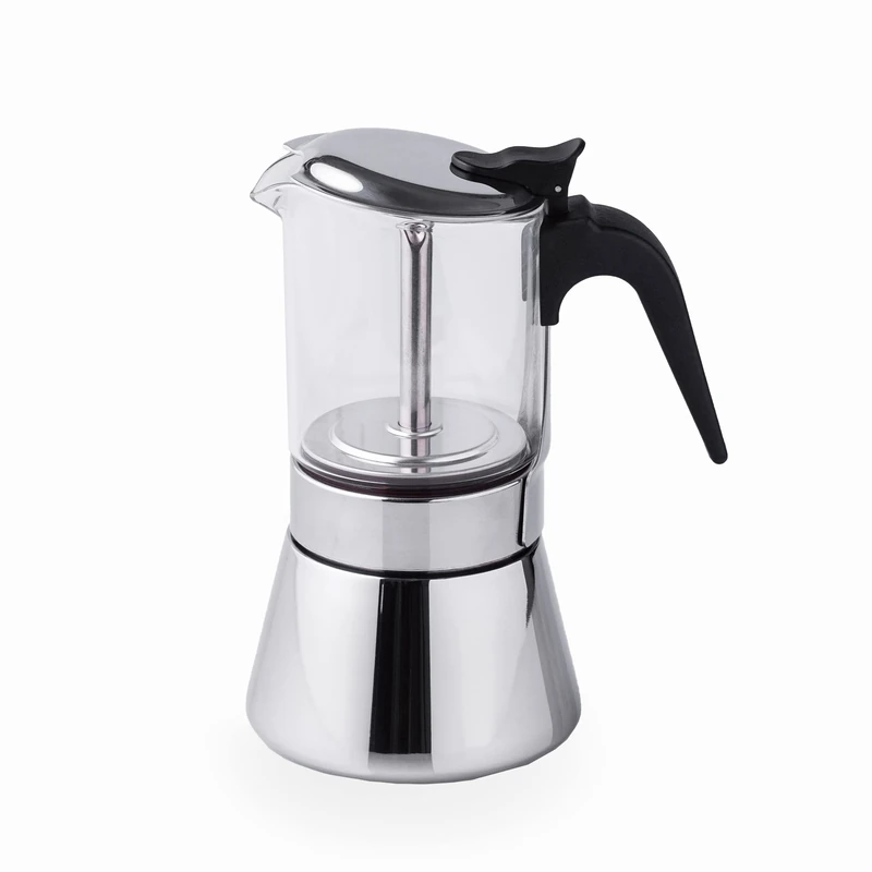 LACOR - 62124 - Siena Italian Coffee Machine, Express Coffee Machine, 18/10 Stainless Steel, Suitable for All Types of Fire, Including Induction, Dishwasher Safe