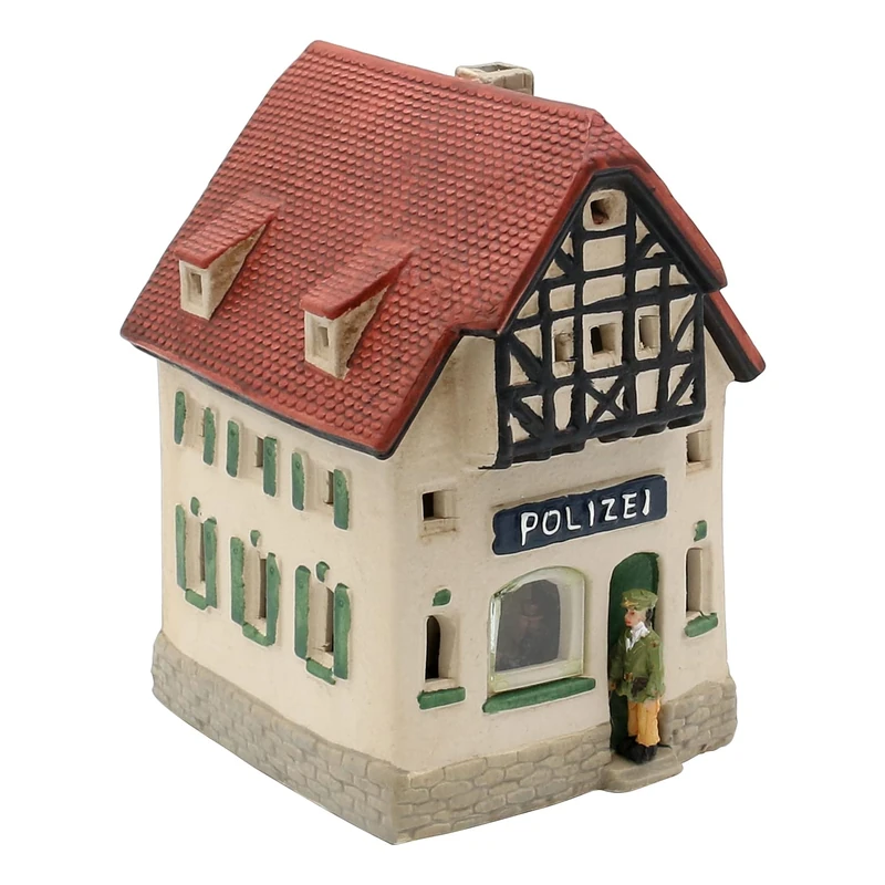 Dekohelden24 Lantern Police – Porcelain House Station with Prison L x W x H Approx. 14 x 11 x 16 cm, 16 cm