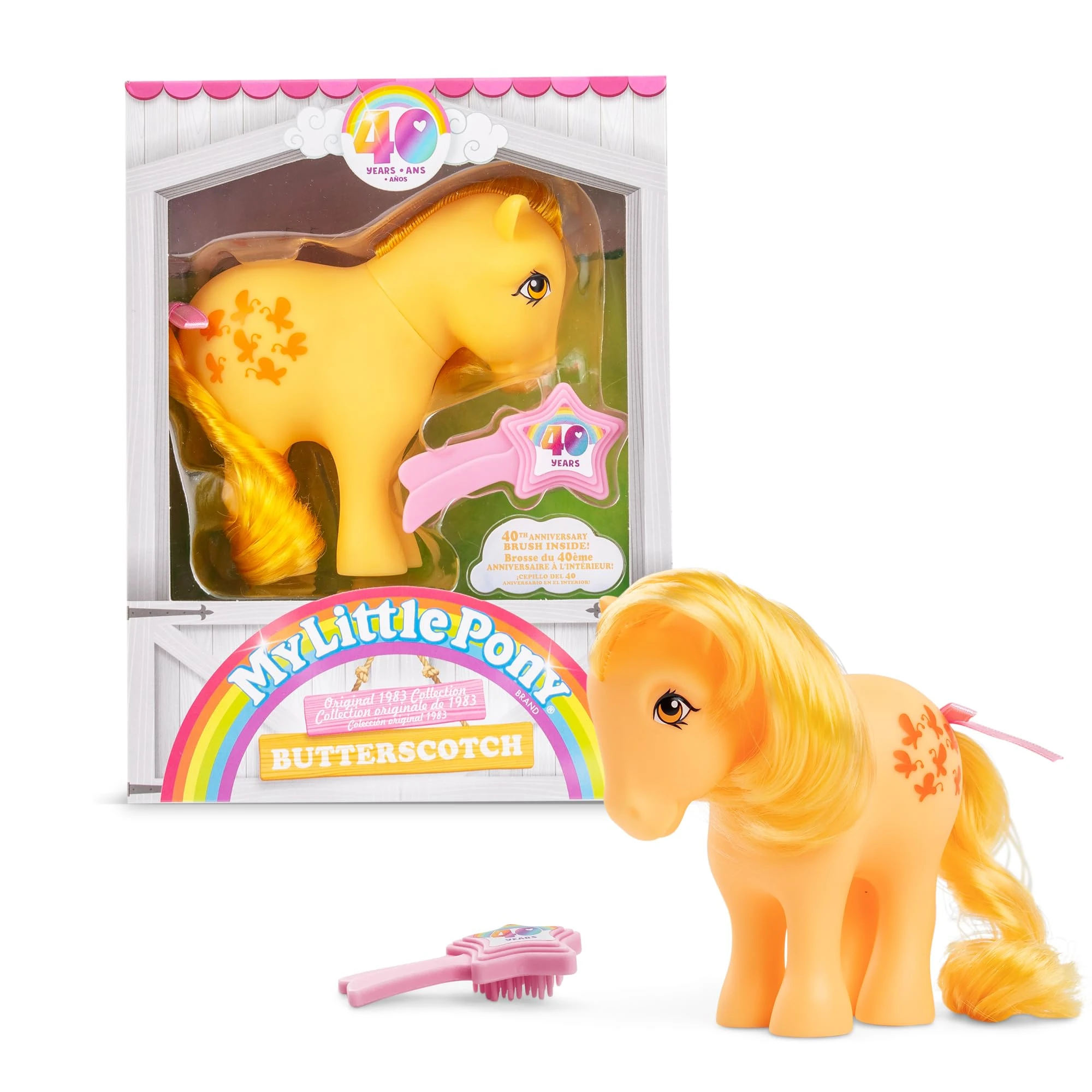 Basic Fun My Little Pony Butterscotch Classic Retro Pony Toy | Collectable Vintage Style Horse for Girls and Boys | Great Unicorn Gift for Kids Aged 3 +