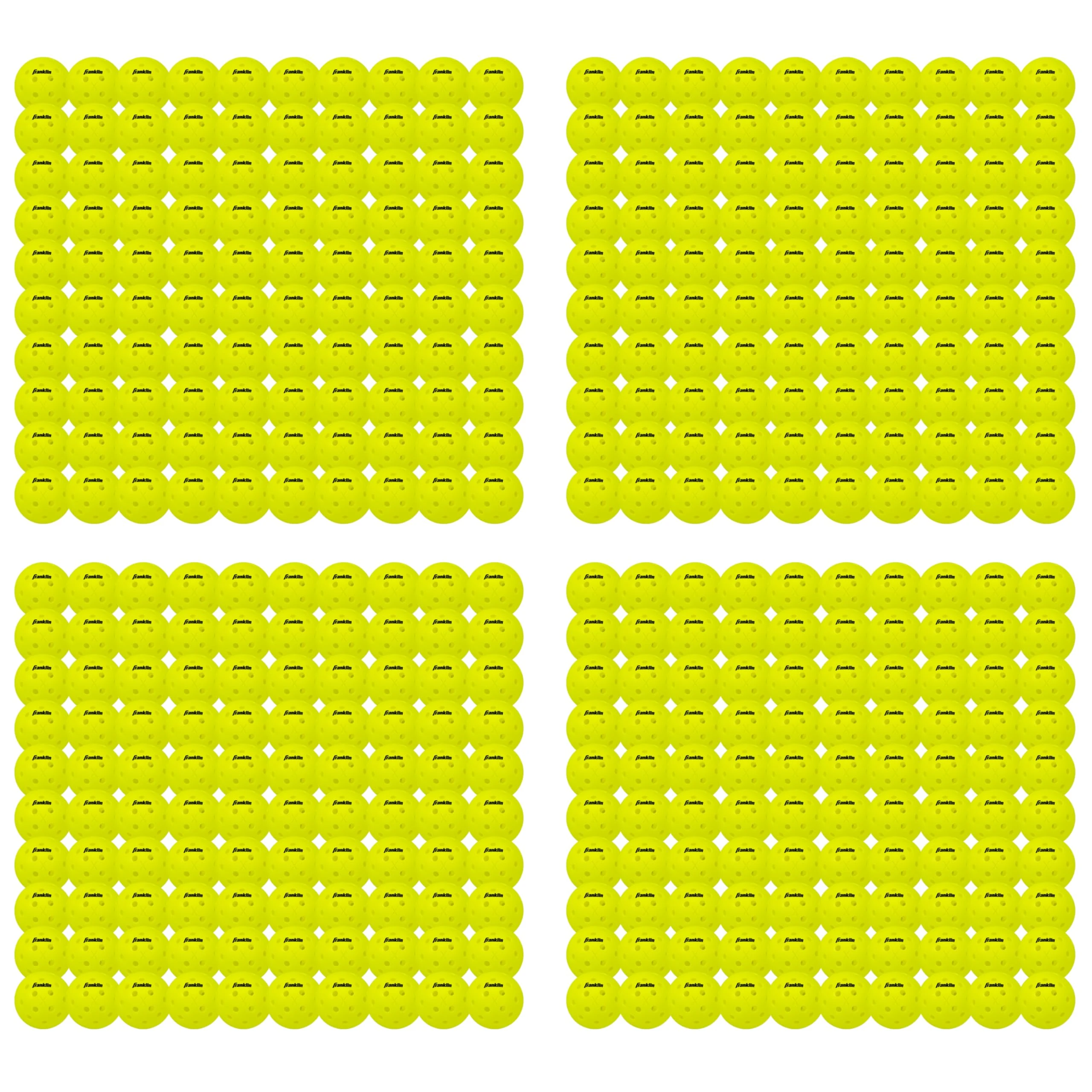Franklin Sports X-40 Pickleballs - Outdoor Pickleballs - 400 Ball Bulk Pack - USA Pickleball Approved - Optic - Official Ball of US Open Pickleball Championships