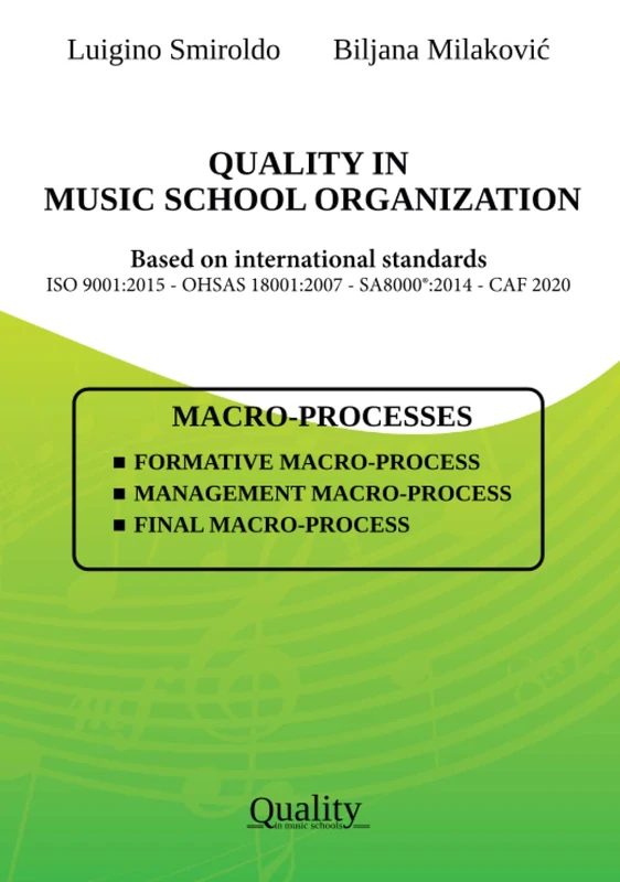 QUALITY IN MUSIC SCHOOL ORGANIZATION: Based on international standards (ISO 9001:2015 - OHSAS 18001:2007 - SA8000®:2014 - CAF 2020) - Image 1