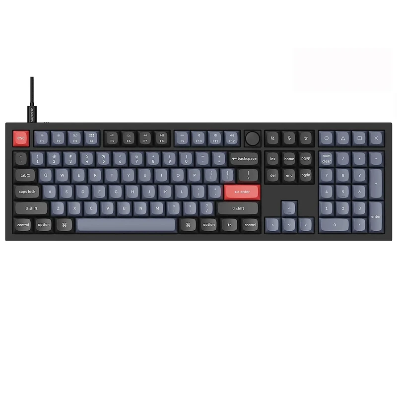 Key Q6 Knob Full Alu RGB Gat Red BK H Q6-M1-DE