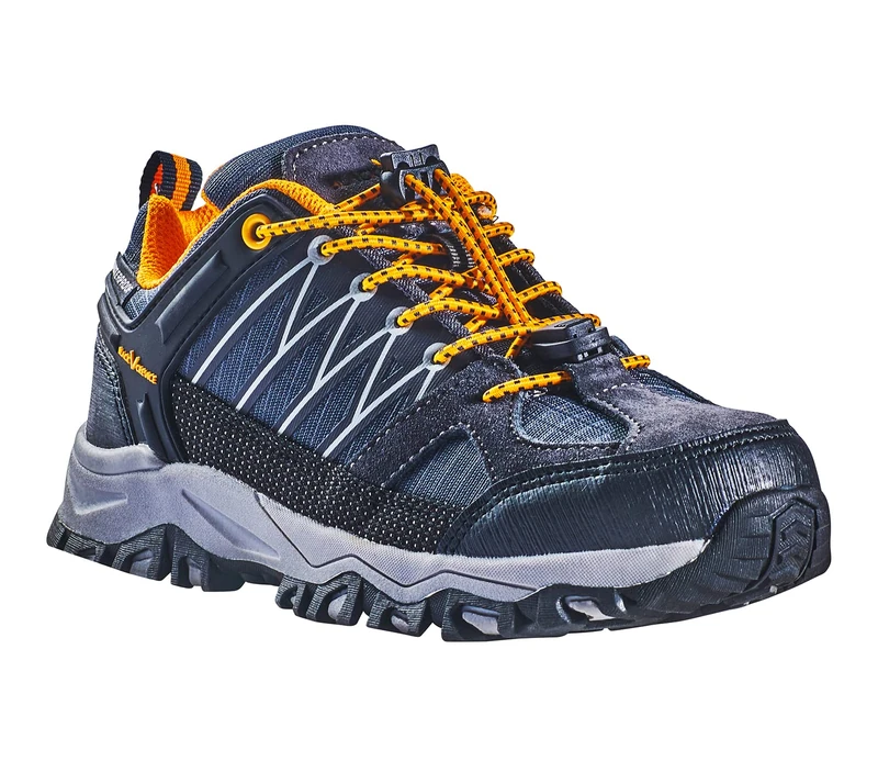 Black Crevice Children's Trekking Shoes, Low Cut Trekking Shoes, Waterproof Hiking Shoes, Sports Outdoor Shoes, Padded Hiking Shoes for Children with Excellent Cushioning Grey Orange