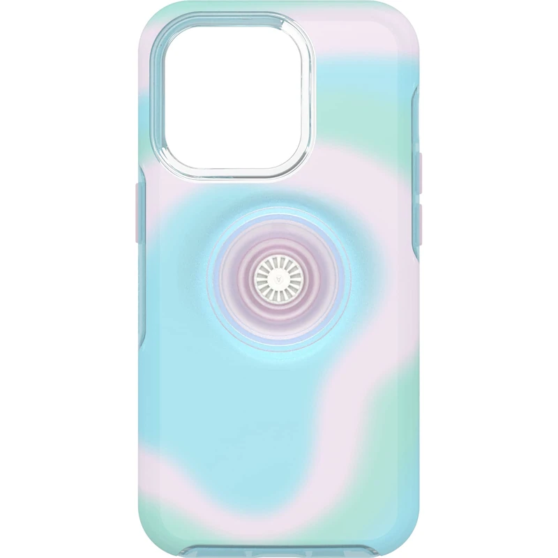 OtterBox OTTER + POP SYMMETRY CLEAR SERIES for iPhone 14 Pro - GLOWING AURA (Pink) - Image 1