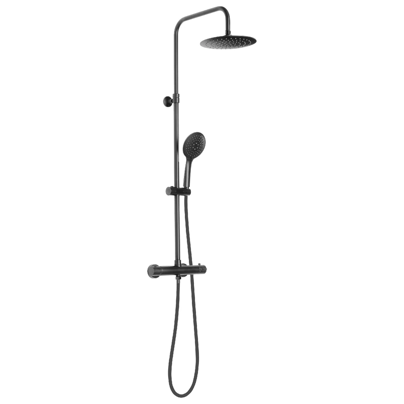 Extendable Thermostatic Shower Column Star Mix 03 Matt Black
