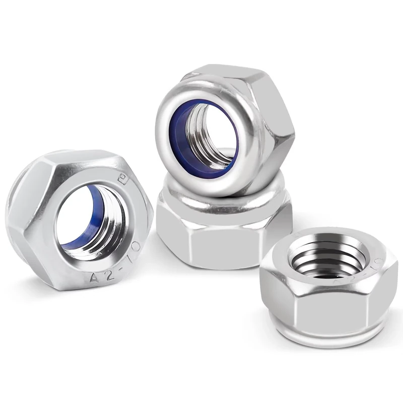 25Pcs Leryati M4 Nylock Nuts - Stainless Steel A2 V2A Self-Locking Hex Nuts - DIN985 Nylon Insert Lock Nut With Thread
