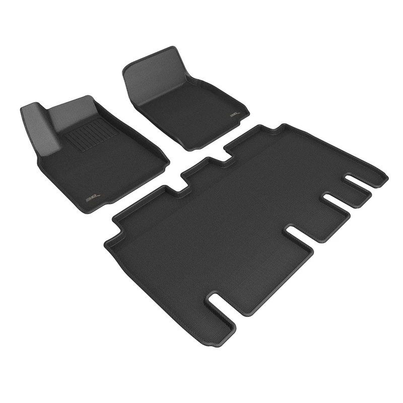 3D MAXpider Custom Fit Kagu Floor Mat (Black) Compatible with Tesla Model X 2022-2023 - Full Set