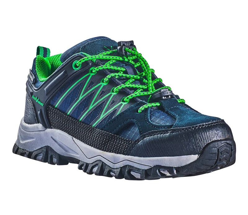 Black Crevice Children's Trekking Shoes, Waterproof, Low, Navy/Green, 32