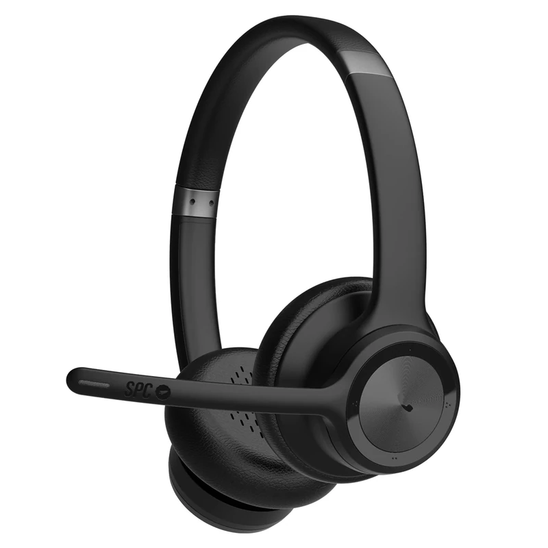 SPC Dreamer Pro Bluetooth Over-Ear Headphones with Microphone, 40 Hours Battery Life, Noise Cancellation, Two Simultaneous Connections, Black