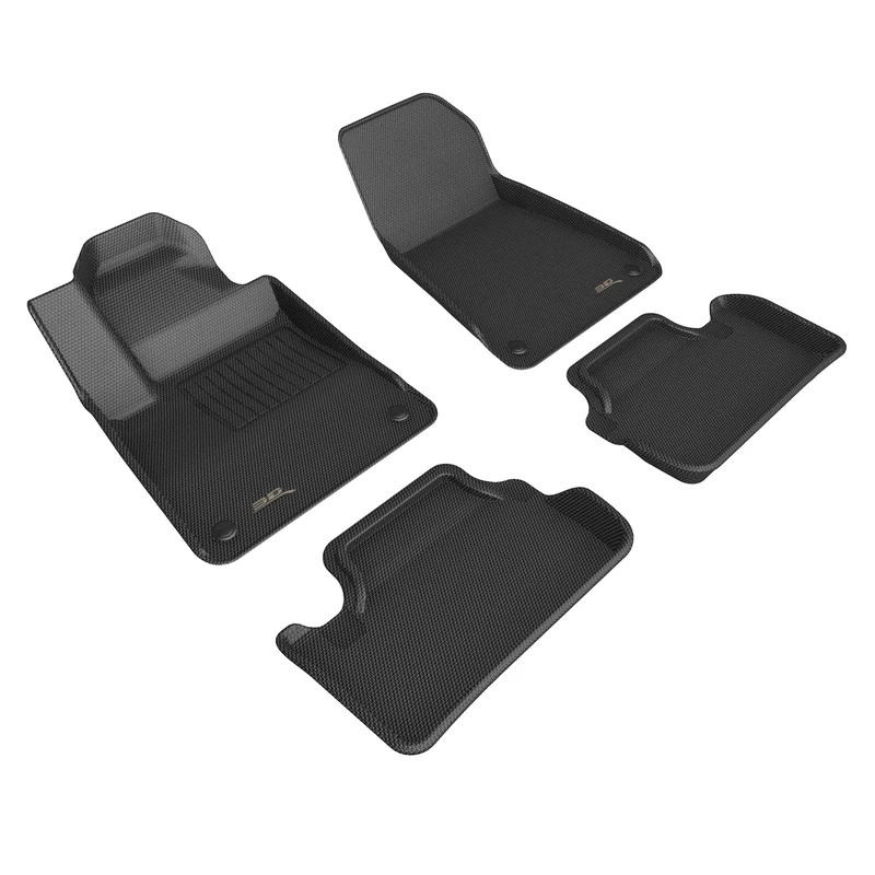 3D MAXpider Custom Fit Kagu Floor Mat (Black) Compatible with POLESTAR 2 2021-2023 - Full Set