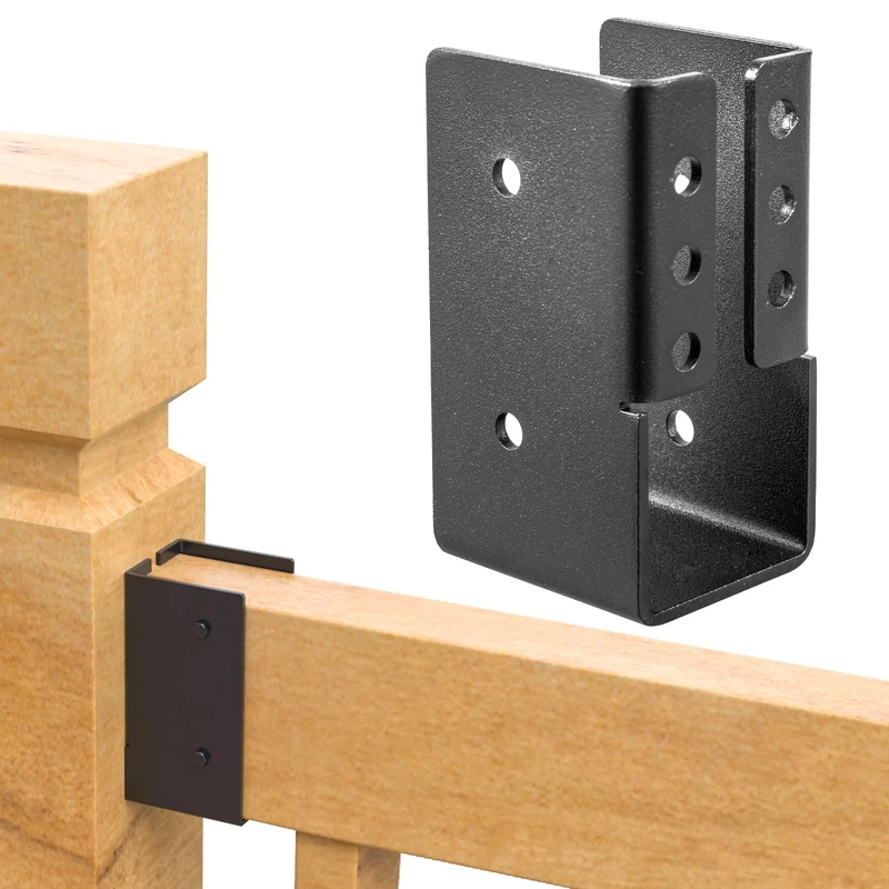 TROPTOLKY 12PCS Concealed Joist Hangers, 2”x 4” Q235 Steel Joist Brackets for Wood Rail, Black, Anti-Rust Coated, Joist to Joist/Beam Mounting