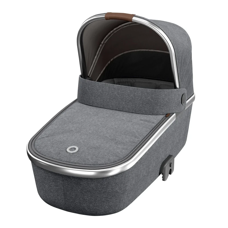 Maxi-Cosi Oria Carrycot, Comfortable Pushchair Carrycot, Lightweight and Easy to Lift, Compatible Strollers, Luxe Premium Design, Usable from Birth up to 6 Months, 0-9 kg, Twillic Grey