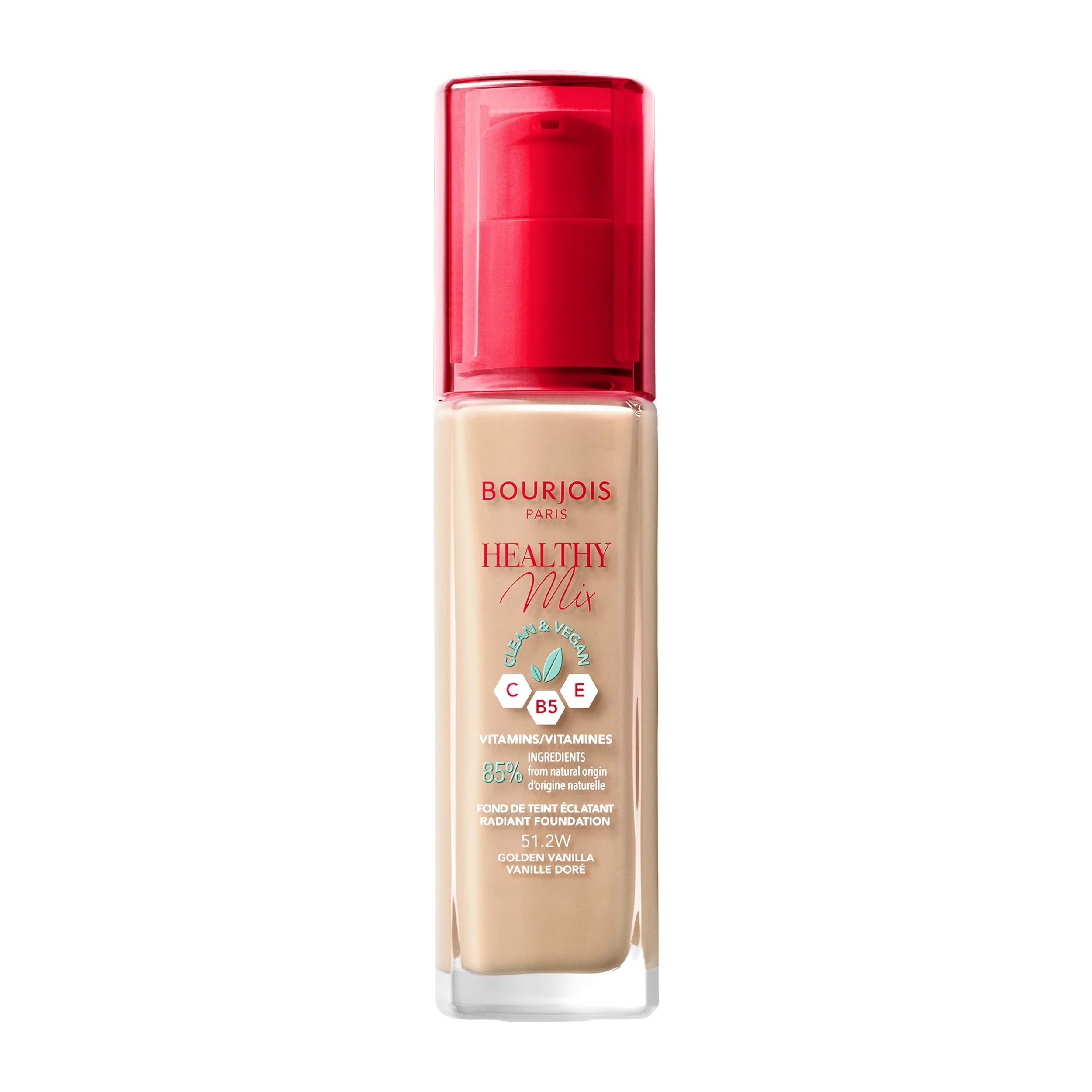 BOURJOIS Healthy Mix Clean & Vegan Radiant Foundation No.51.2W Golden Vanilla (30 ml)