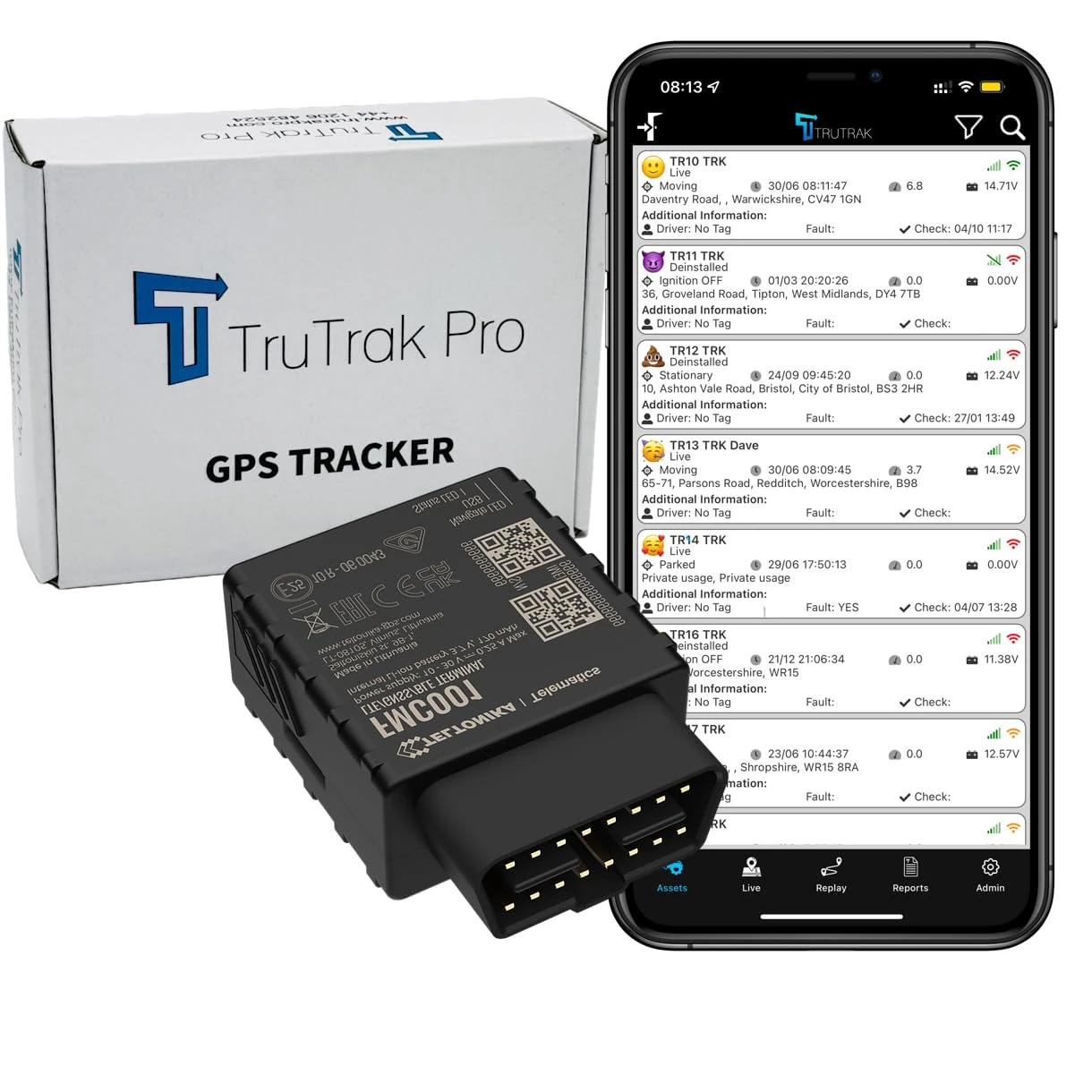 TruTrak Pro – FMC001 4G GPS Superior Real Time Vehicle Tracker. Tracks Your Car in Real Time and Notifies You Immediately of Suspicious Behaviour. Plug and Play OBD
