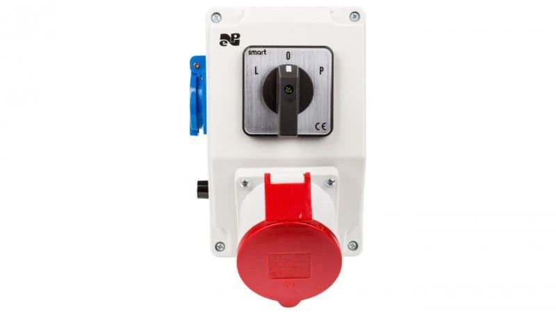 Installation kit with 32A 5P+2P+Z RS-Z socket (L-0-P) red 6275-20