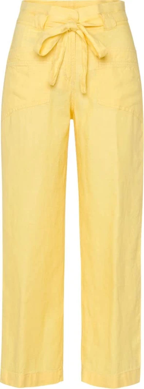BRAX Women's Style Maine S Cropped Linen Pant, Banana, 29W x 30L - Image 1