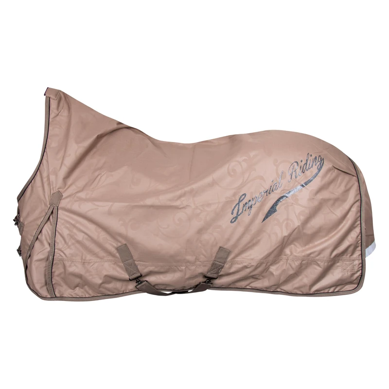 Imperial Riding IRH Super-Dry Outdoor Blanket, 100 g, Waterproof & Breathable, 600D Polyester 100 g Filling, Robust Winter Blanket for Horses, Elegant Design & Comfortable Fit, Cappuccino, 125