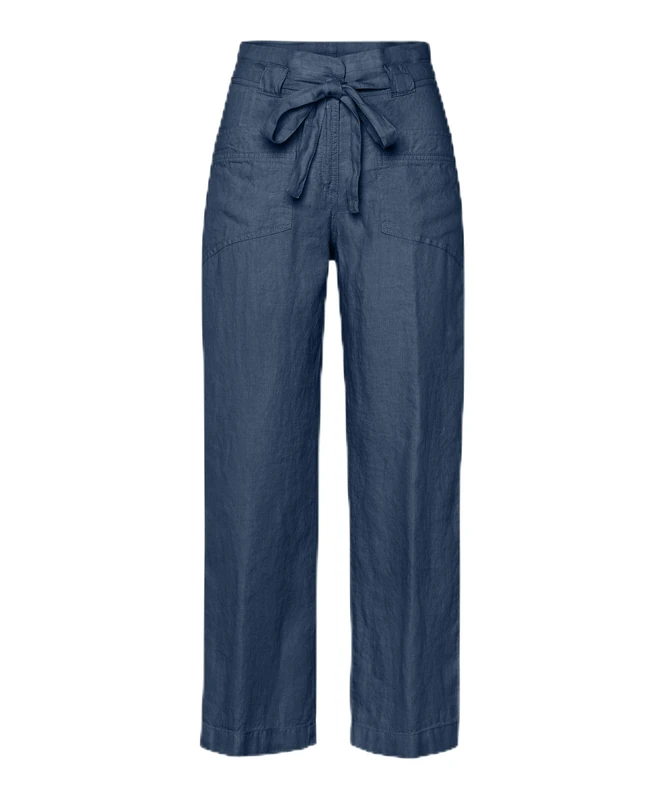 BRAX Women's Style Maine S Pure Linen Trousers, Indigo, 46K, Indigo, 36W x 30L