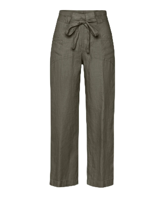 BRAX Women's Style Maine S Pure Linen Pants, Khaki, 34W / 30L