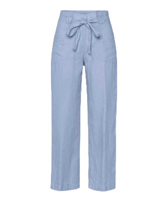 BRAX Women's Style Maine S Pure Linen Trousers, Soft Blue, 44K, Soft Blue, 34W x 30L