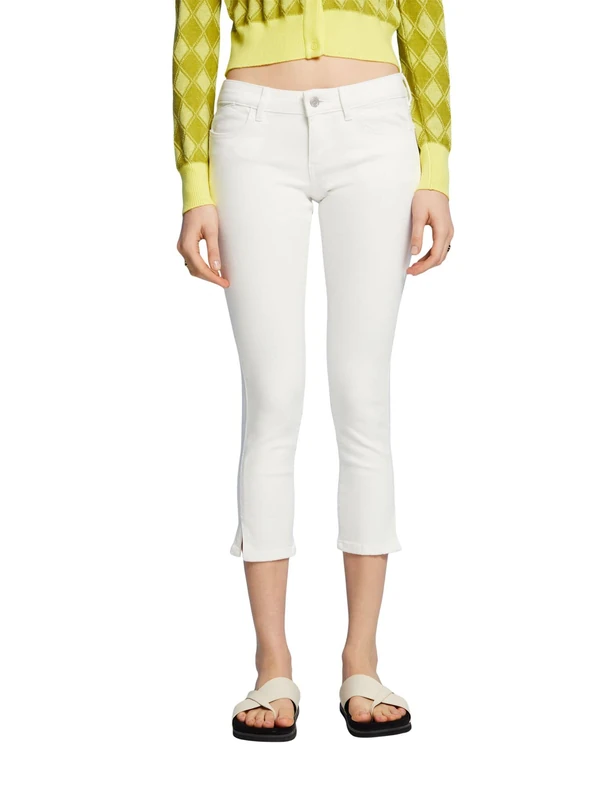 ESPRIT EDC Capri Jeans, 100/White, 34W x 26L - Image 1
