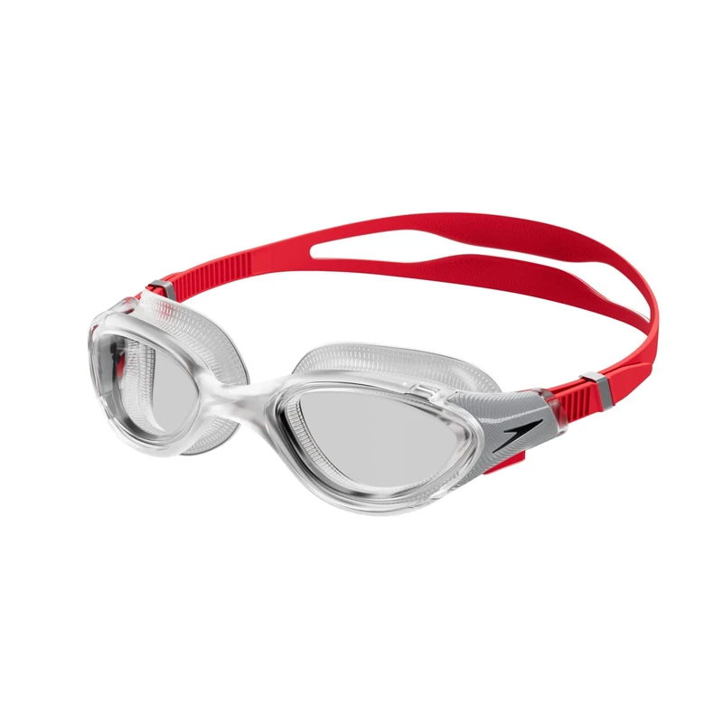 Speedo Adult Unisex Biofuse 2.0 Swimming Goggles Swimming Goggles, Fed Red/Silver/Clr, One Size