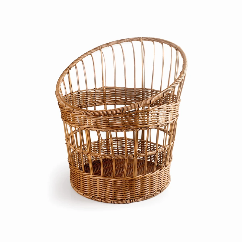 LACOR - 63493 - Panera Baguette, Panera for Storing Bread, Wicker Basket, Polypropylene with Stainless Steel Reinforcement, 32 x 42 cm, Dark Brown