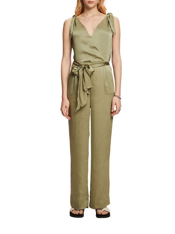 ESPRIT Women's 053eo1l306 Overalls, Light Khaki, 10