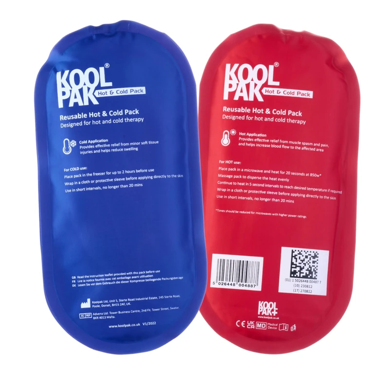 Koolpak Luxury Hot & Cold Reusable Pack Oval - 12.5 x 25.5cm - Pack of 30