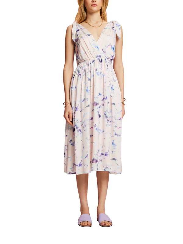 ESPRIT Women's 043eo1e318 Dress, 697/Pastel Pink 3, 10