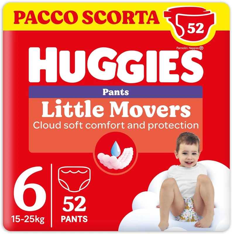 Huggies Ultra Comfort Nappies Size 6 (15-25 kg), Breathable Panties, Disney Design, Pack of 52, Pack of 52