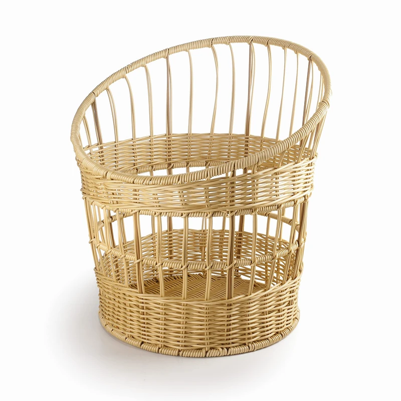 Lacor - 63492 - Panera Baguette, Panera for Storing Bread, Basket with Wicker Look, Polypropylene with Stainless Steel Reinforcement, 32 x 42 cm, Light Brown - Image 1