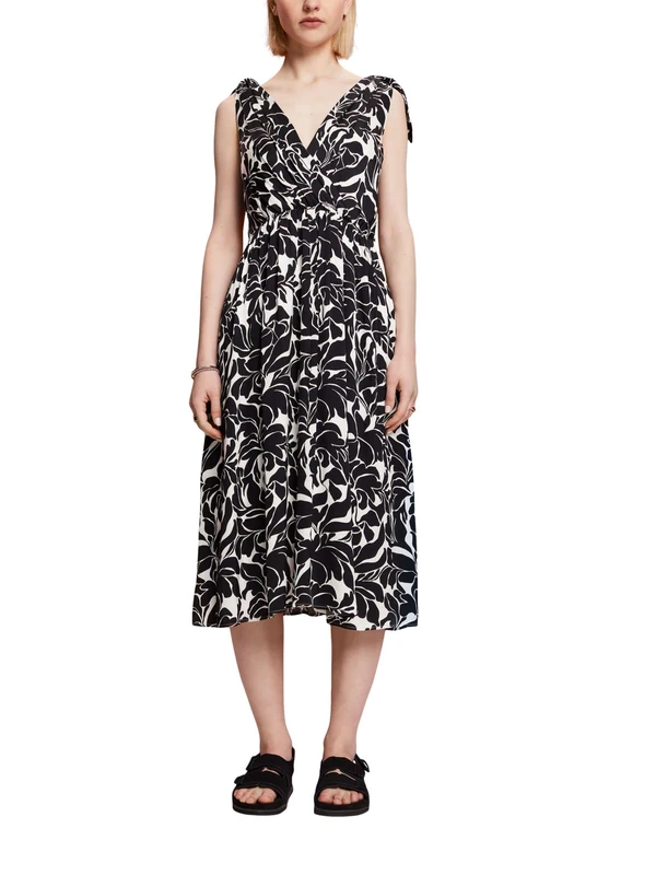 ESPRIT Women's 043eo1e318 Dress, 104/White 5, 10