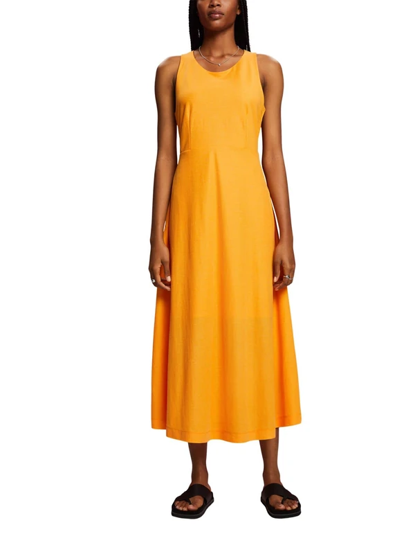 ESPRIT 063EO1E304 Women's Dress, 880/Bright Orange, L, 880/Bright Orange, L - Image 1