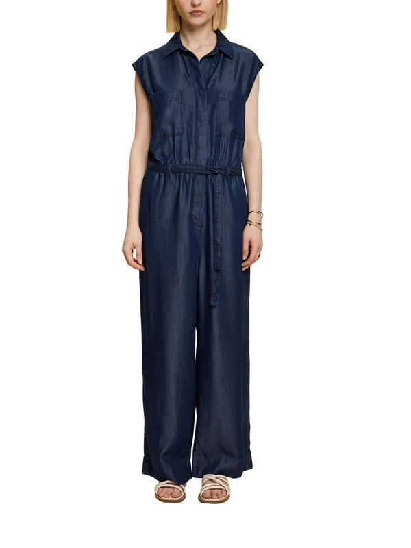 ESPRIT Collection Women's 053EO1L301 Overalls, 901/Blue Dark Wash, 34, 901/Blue Dark Wash, 8 - Image 1