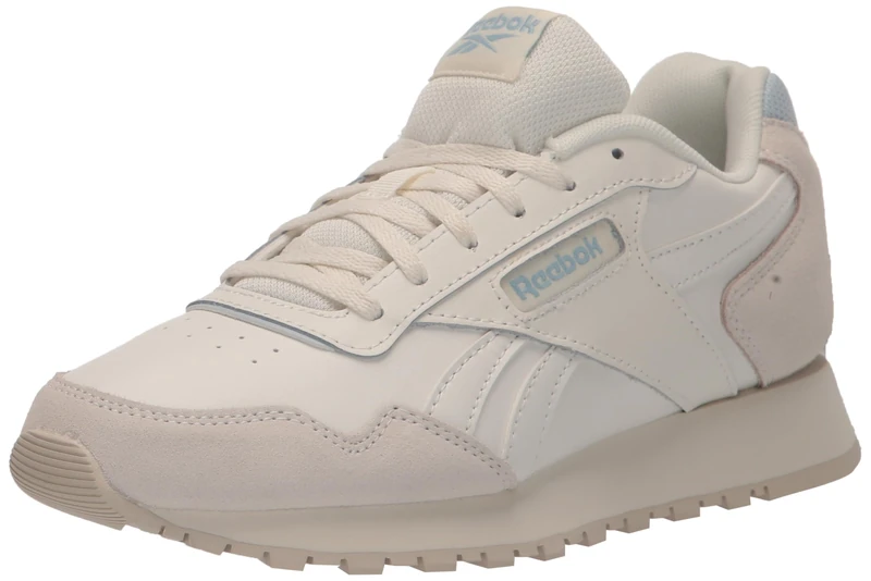 Reebok Women's Glide Sneaker, Chalk/Feel Good Blue/Stucco, 8.5
