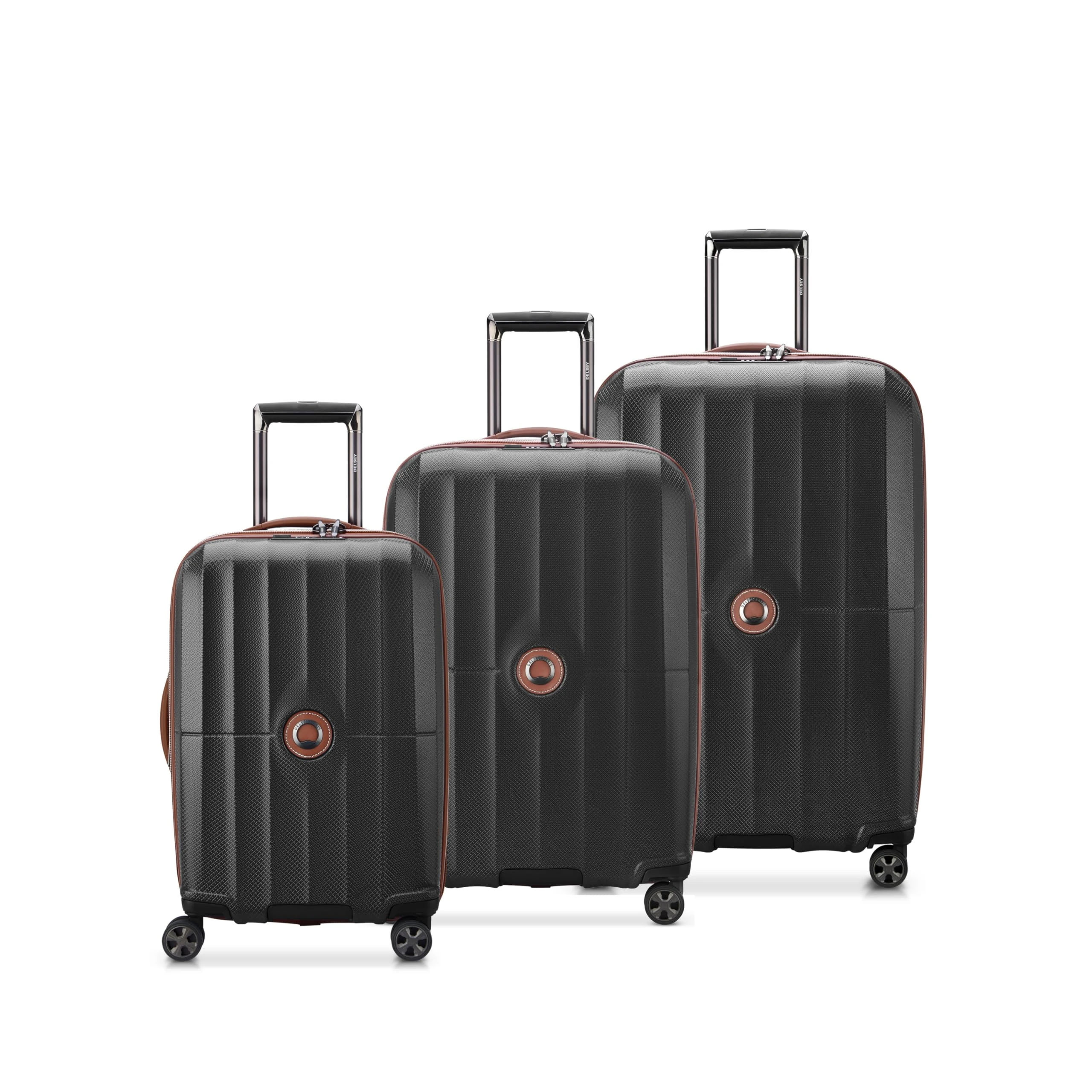 DELSEY PARIS St. Tropez Hardside Expandable Luggage with Spinner Wheels, Black, 3-Piece Set (21/24/28), St. Tropez Hardside Expandable Luggage with Spinner Wheels
