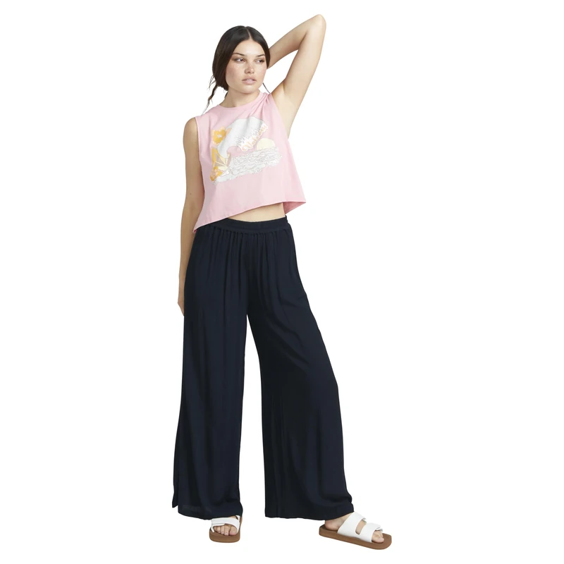 Volcom Women's Stoneshine Junki Wide Leg Beach Pant, Black 1, M