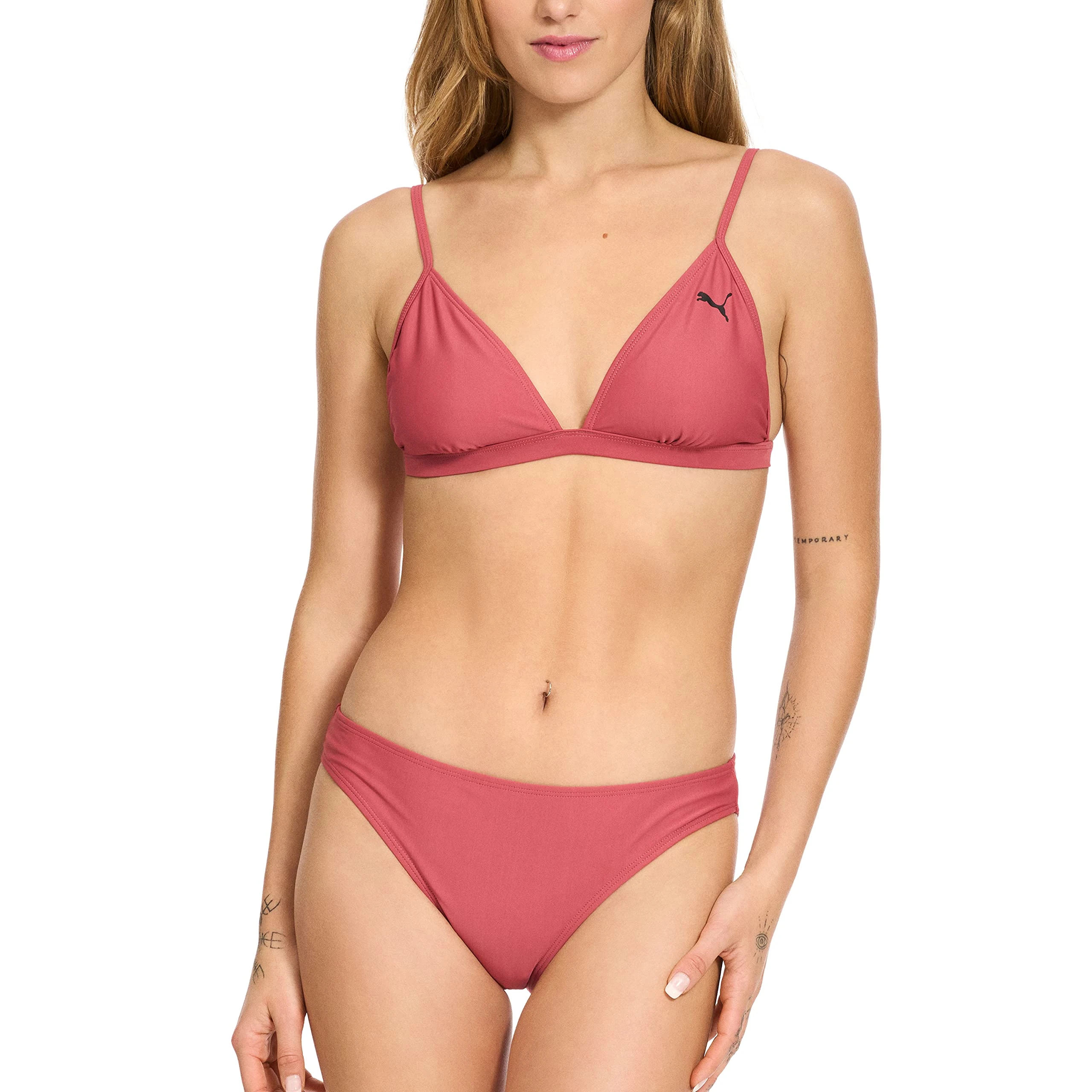 PUMA Women's Bikini Set, Dark Pink, S