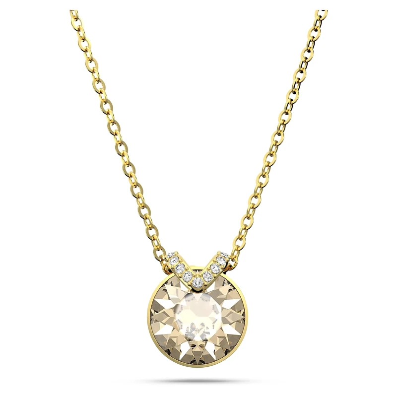 Swarovski Bella V pendant, Round cut, Gold tone, Gold-tone plated